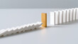 © photo for everything - Conceptual image of a golden block stopping a chain reaction of falling white blocks, symbolizing problem-solving and resilience in business