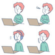 © KuboTomoko - Illustration of a man in a remote meeting