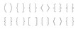 © Виталий Опришко - Bracket and brace icon set with outline editable stroke vector collection for coding and typography