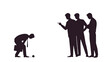 © Ridoy - Person picking up small object while others observe casually Vector