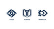 © Finson - Abstract icons representing vision purpose and momentum concepts.