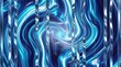 © Mozammel - Abstract swirl background with vertical metallic glass ribbons in blue light