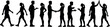 © Santiago - Diverse group of people in silhouette interacting and celebrating success together