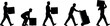 © Santiago - Silhouettes of people carrying and moving boxes in different poses