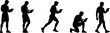 © Santiago - Man in silhouette using tablet in various active poses