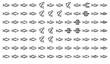 © Ranzia - Chela Fish Outline Icons Collection Editable Stroke Freshwater Vector Set