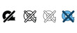 © BIBI - prohibition icons with crossed lines through speech bubbles in black white and blue on white background