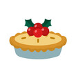 © Antoni - Christmas Pie, simple flat 2D artwork with minimal details, isolated on a white background.