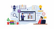 © MASJAB - Business professionals collaborating on digital marketing strategy.
