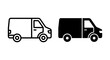 © VECTOR STORE - Delivery Van Icons, Cargo Vehicle Silhouettes, Commercial Transport Vector Graphics