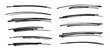 © Novix - Hand-Drawn Black Marker Underline Set Isolated on White Background, Brush Pen Stroke Collection, Scribble Highlight Lines, Sketch Emphasis Elements for Text, Notes, Motion Graphics and Design