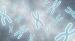 © Firda - Glowing blue X-shaped human chromosomes illustration.