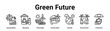 © oka - Green Future web banner icon vector illustration concept for business with icon of Sustainability, Recycling, Renewable, Conservation, Climate.