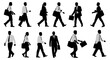 © Asqbi - Group of diverse business professionals walking and talking outdoors in a modern urban environment