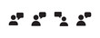 © MD - people talking to each other with speech bubbles above their heads in a row on white background  communication concept