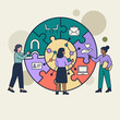 © sutiah-art - Women assemble a puzzle symbolizing collaboration and interconnected success