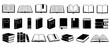© Mr. Stocker - Collection of various black and white book icons, some open with pages, others closed and stacked, in a clean graphic style
