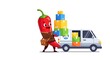 © Sisi - Cartoon delivery truck with gifts and Santa Claus.