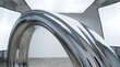 © MD JEGON - Abstract curved metal sculpture reflecting light in a professional studio