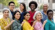 © Shahanaz - Diverse group of happy multiracial people standing together as successful team showing support and friendship in professional office setting.