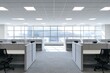 © Anin - Modern, empty office cubicles with bright natural light flooding in