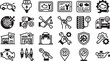 © Farajul - Set of black car repair and auto service icons for mechanical maintenance and vehicle diagnostics