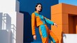 © BlackBridge Media - Woman in Bold Color-Block Jumpsuit in Urban Setting