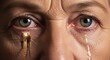 © Rohmat - Close up of crying eye with reflection of couple.