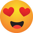 © Nizam - Cute Love Emoticon Icon Set, Happy Smiley Face Cartoon Character, Valentine's Emoji Vector Illustration