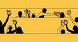 © Alpin Biyan - Silhouette of a group of friends partying with tropical cocktails in hand.