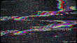 © ravindu - Abstract TV signal glitch with colorful rainbow static noise.