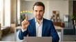 © Arx PhotoStock - Businessman pressing virtual five star rating button.