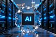 © CC - AI chip in data center with digital circuit crystal