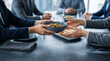 © 123sasha - Hands sharing food at business lunch