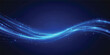 ©  TechFlow Studio - Abstract Blue Glowing Fiber Optic Light Waves with Futuristic Digital Network Technology Background