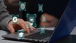 © Businesszon - Online education and digital learning concept. Education icons such as diploma, brain, and target, ideal for e-learning platforms, digital skill development.