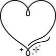 © MINA - Stylized heart line art illustration with decorative accents decorative illustration minimalist