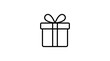 © Laxmystock - Minimalist gift box icon illustration featuring a simple black outline style