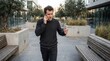 © 형근 최 - Generative AI, Frustrated businessman arguing on phone walking outside office