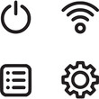 © Louis - Black and White Vector Icons of Technology and Connectivity Line Art