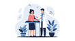 © Ujang - Doctor checking patient's blood pressure with a sphygmomanometer, medical check-up concept, flat design vector illustration