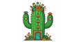 © miracley - Colorful cactus house with flowers.