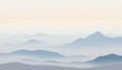 © aoi - 朝霧に包まれた淡い山並みの風景