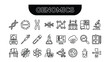 © Innovation Galary - Genomics icons set including DNA sequence chromosome genome laboratory equipment and data analysis tools for biotechnology and molecular science research  genetic engineering and biotechnology symbols