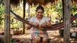 © NoblePix - Nicaraguan Hammock Weaver Knotting Colorful Cotton Threads by Hand