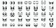 © Tasmim Jahan Rafi - Black and White Alphabet Icons Set, Vector Cartoon Symbol Collection with Seamless Pattern of Skulls, Faces, Animals, Characters and Web Design Elements