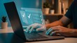 © MW Studio  - Person using laptop with virtual checklist interface for online task management, productivity and digital workflow