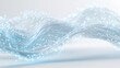 © rinrada - Elegant white abstract background with flowing global connectivity lines, glowing blue particles,