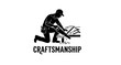 © yuzda - Carpenter Working Silhouette Vector Illustration, Black Flat Craftsmanship Icon for Woodwork and Labor Design Concept