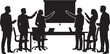 © ali hossain 10 - Business people, office meeting, teamwork silhouettes, black icons, corporate teamwork
